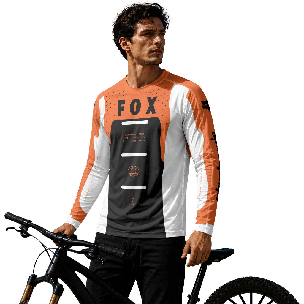 Fox Racing Orange Black Long Sleeve Mountain Bike Jersey