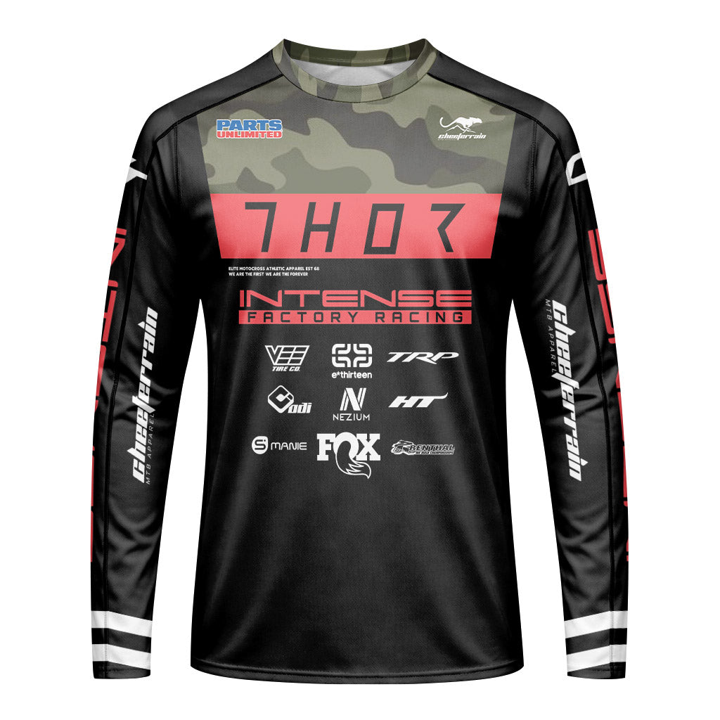 Aaron Gwin Black Red Long Sleeve Mountain Bike Jersey
