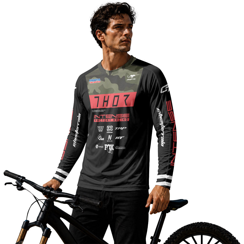Aaron Gwin Black Red Long Sleeve Mountain Bike Jersey