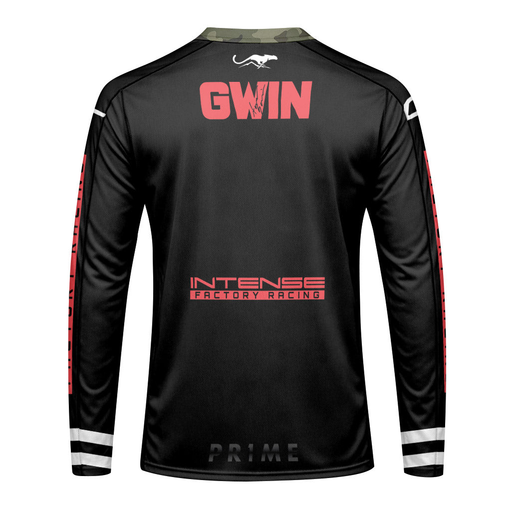 Aaron Gwin Black Red Long Sleeve Mountain Bike Jersey