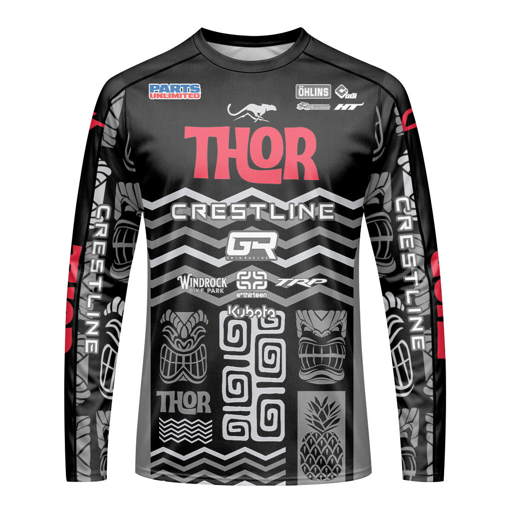 Aaron Gwin Crestline Black Grey Long Sleeve Mountain Bike Jersey