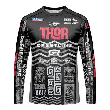 Aaron Gwin Crestline Black Grey Long Sleeve Mountain Bike Jersey