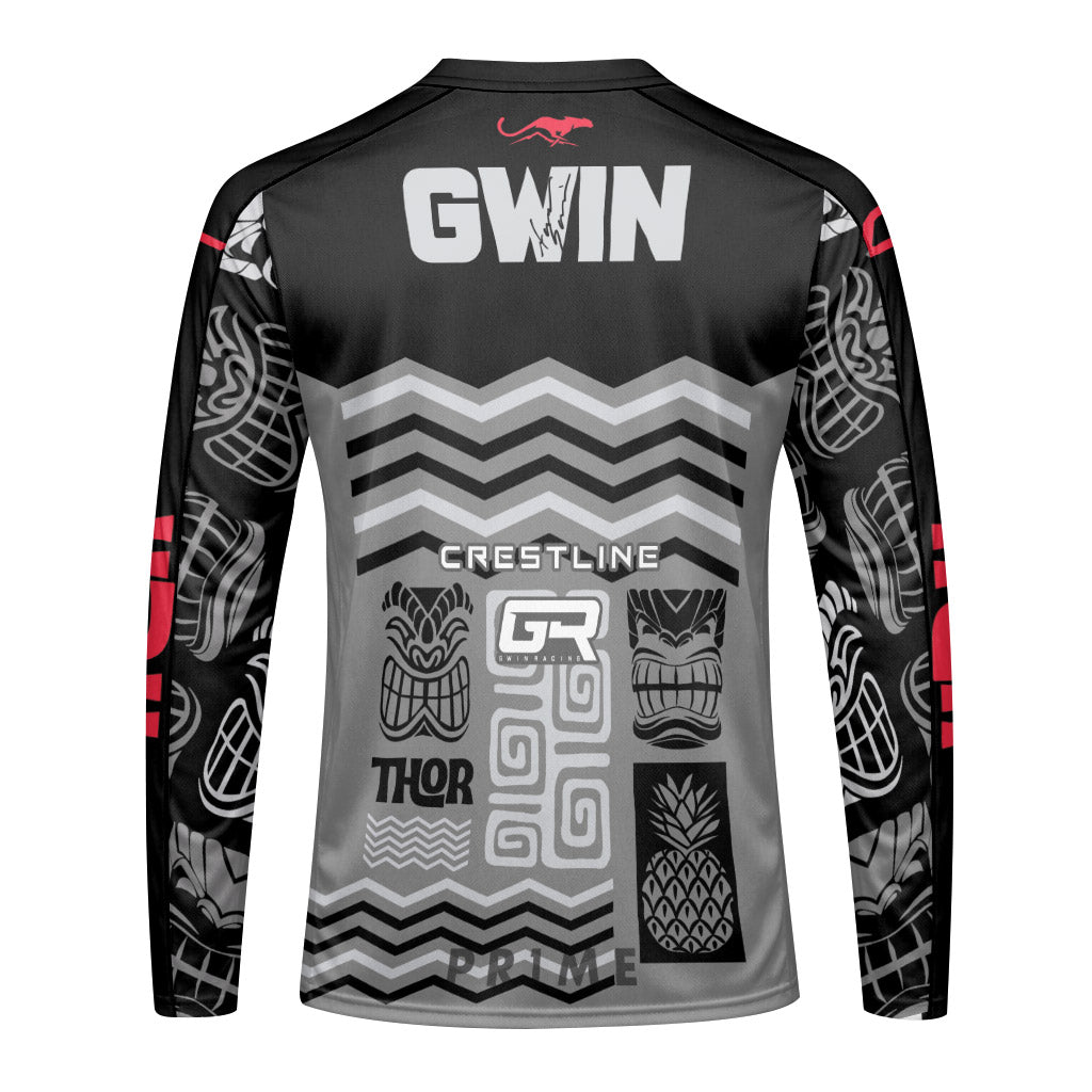 Aaron Gwin Crestline Black Grey Long Sleeve Mountain Bike Jersey