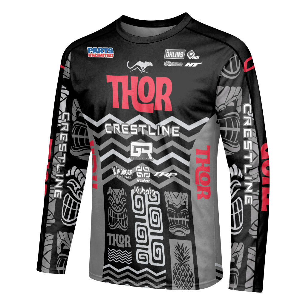 Aaron Gwin Crestline Black Grey Long Sleeve Mountain Bike Jersey