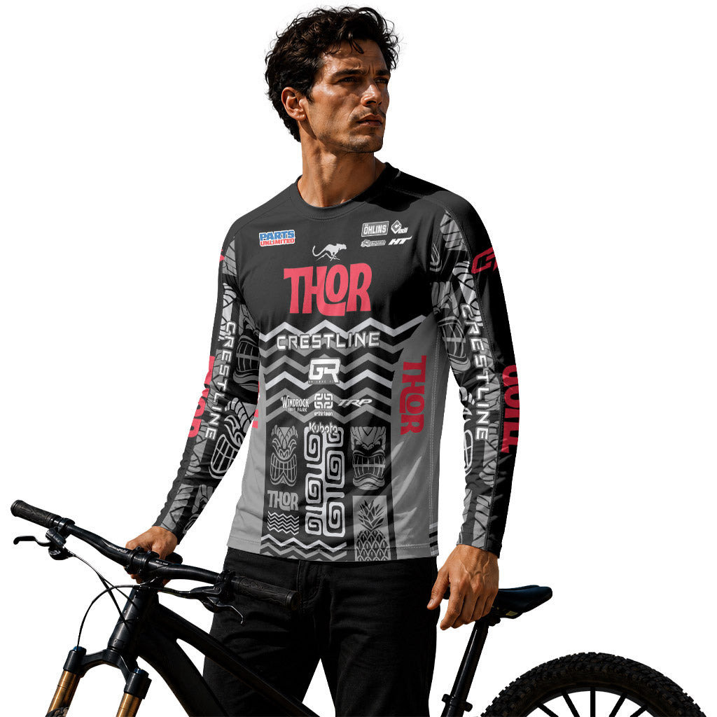 Aaron Gwin Crestline Black Grey Long Sleeve Mountain Bike Jersey