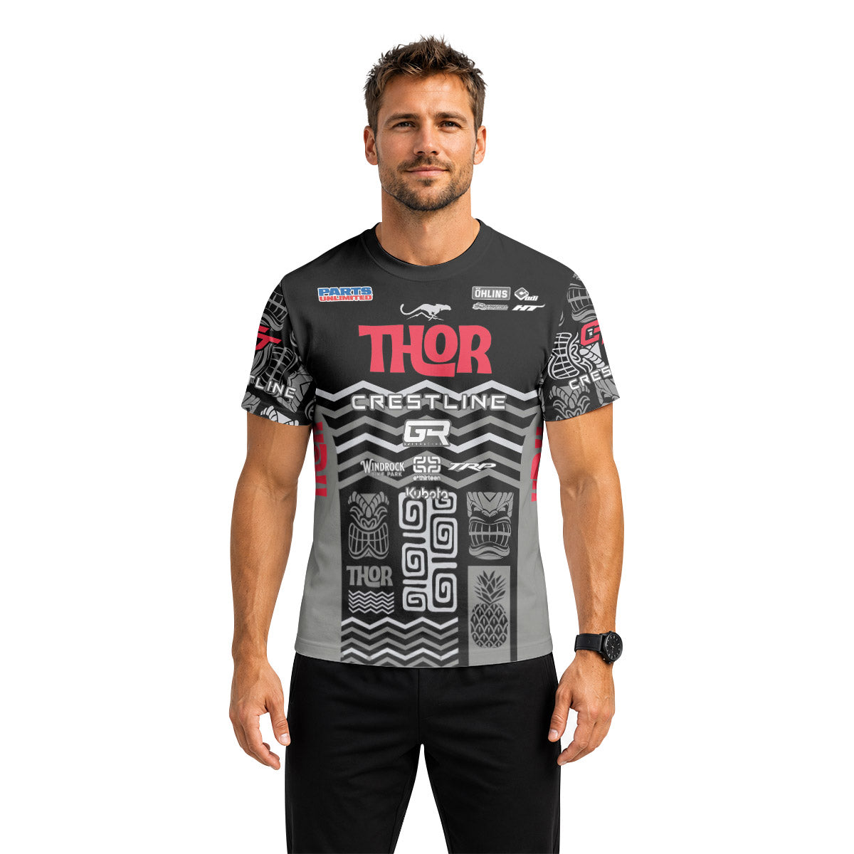 Aaron Gwin Crestline Black Grey Short Sleeve Mountain Bike Jersey