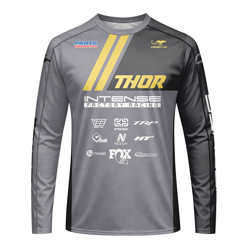 Aaron Gwin Gold Gray Long Sleeve Mountain Bike Jersey