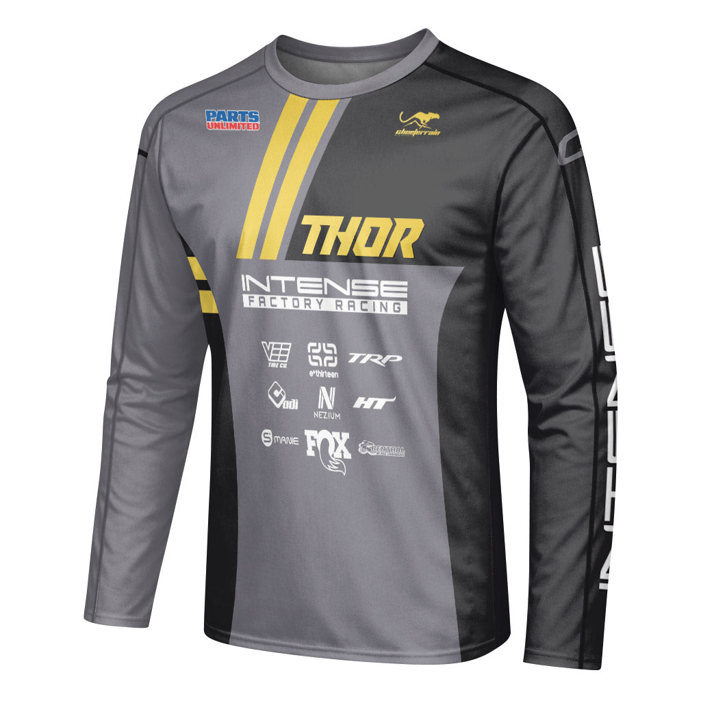 Aaron Gwin Gold Gray Long Sleeve Mountain Bike Jersey