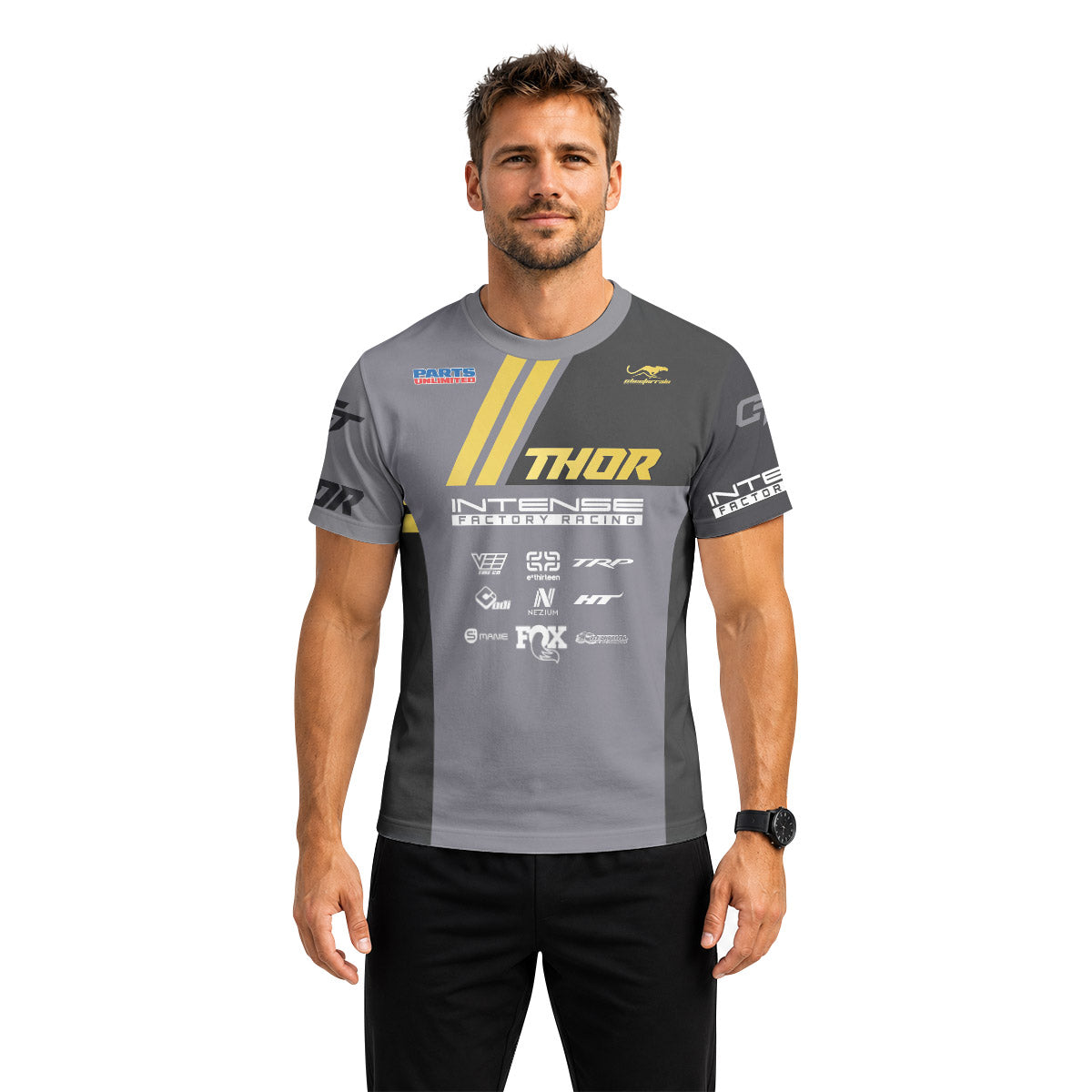 Aaron Gwin Gold Gray Short Sleeve Mountain Bike Jersey
