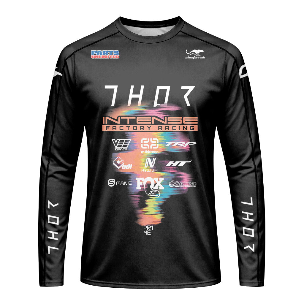 Aaron Gwin Intense Rainbow Brush Stroke Long Sleeve Mountain Bike Jersey