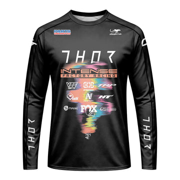 Aaron Gwin Intense Rainbow Brush Stroke Long Sleeve Mountain Bike Jersey