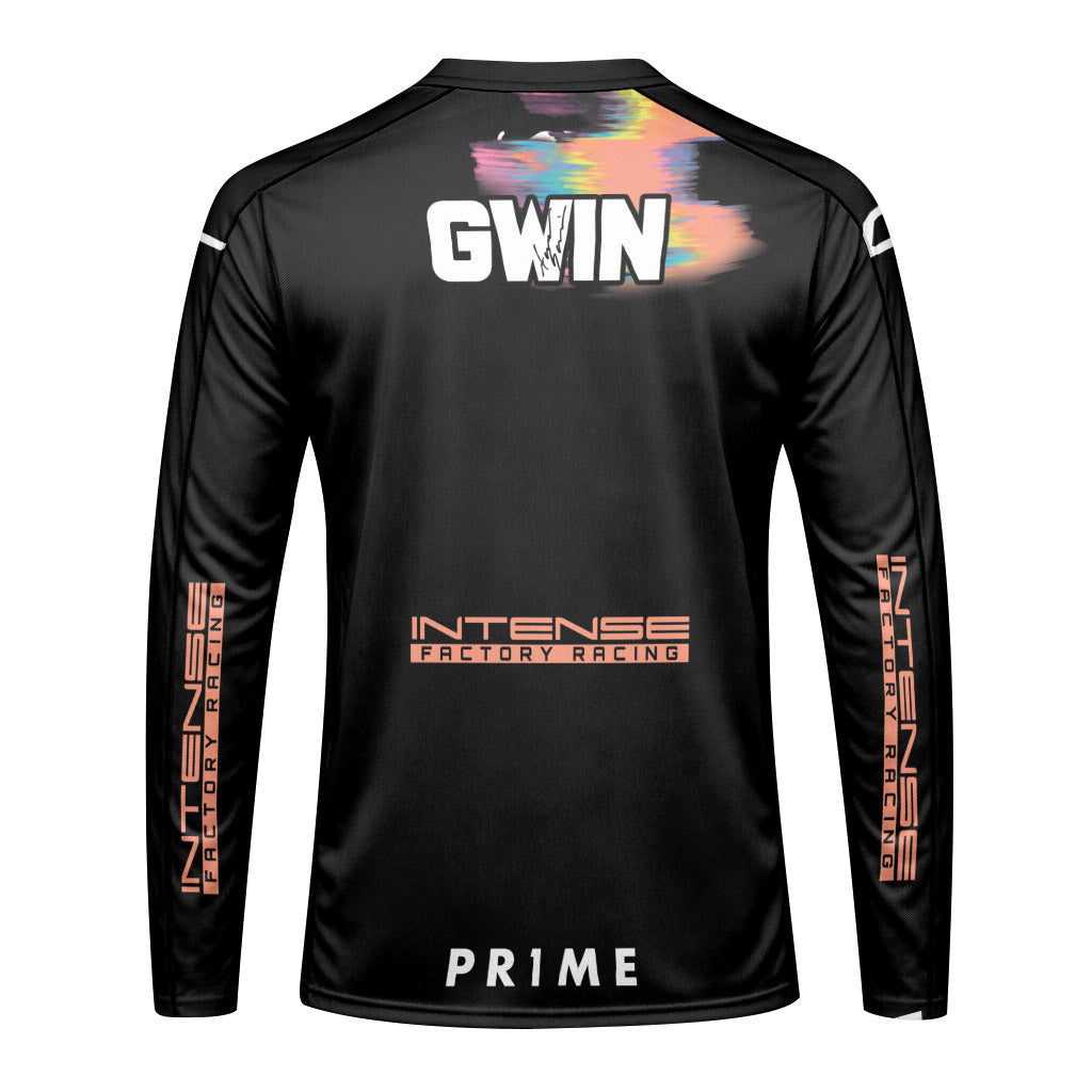 Aaron Gwin Intense Rainbow Brush Stroke Long Sleeve Mountain Bike Jersey