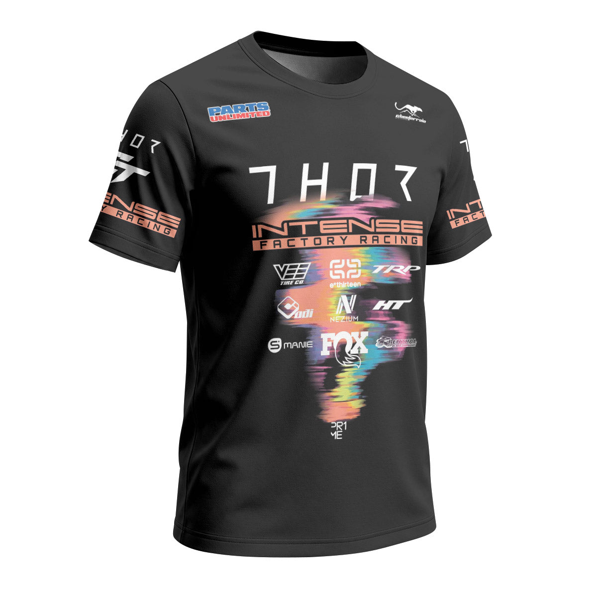 Aaron Gwin Intense Rainbow Brush Stroke Short Sleeve Mountain Bike Jersey