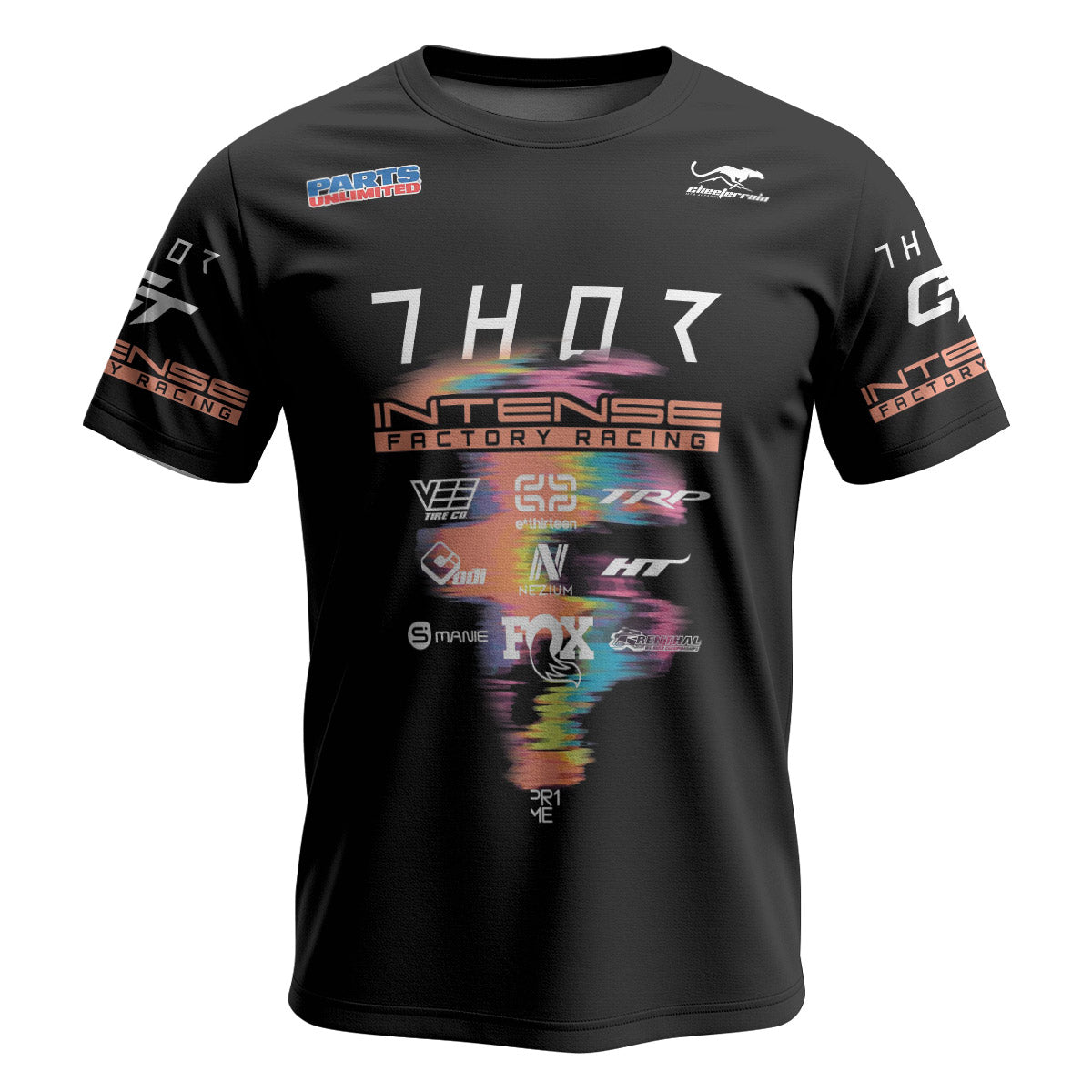 Aaron Gwin Intense Rainbow Brush Stroke Short Sleeve Mountain Bike Jersey