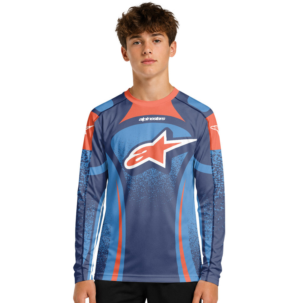 Alpinestars Cobalt Blaze Youth Long Sleeve Mountain Bike Jersey