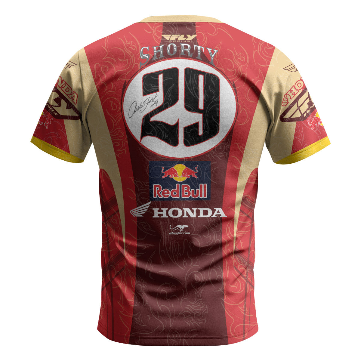 Andrew Short 29 Beige Red Short Sleeve Motocross Jersey