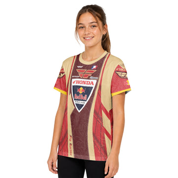 Andrew Short 29 Beige Red Youth Short Sleeve Motocross Jersey