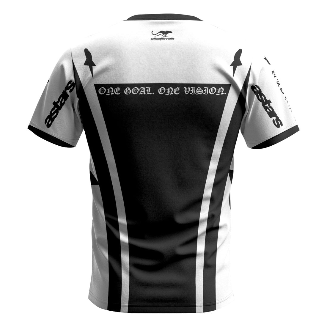 Astars Black White Short Sleeve Mountain Bike Jersey