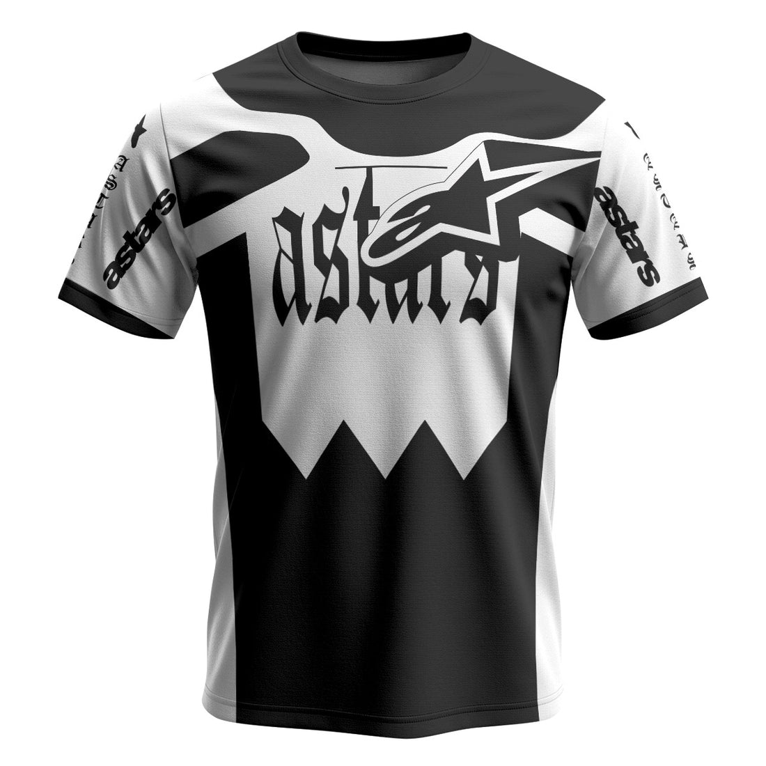 Astars Black White Short Sleeve Mountain Bike Jersey