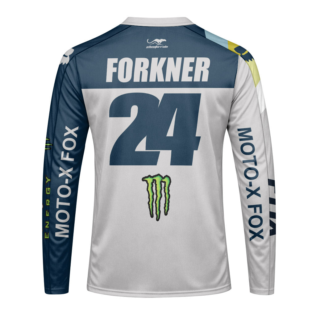Austin Forkner 24 Kawasaki Long Sleeve Motocross Jersey