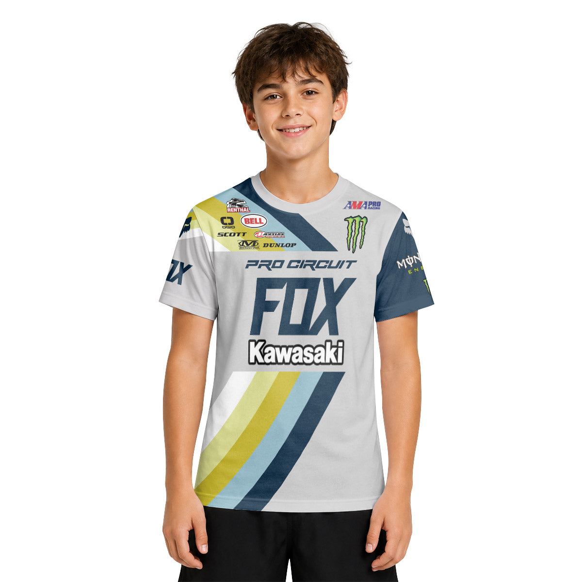 Austin Forkner 24 Kawasaki Youth Short Sleeve Motocross Jersey