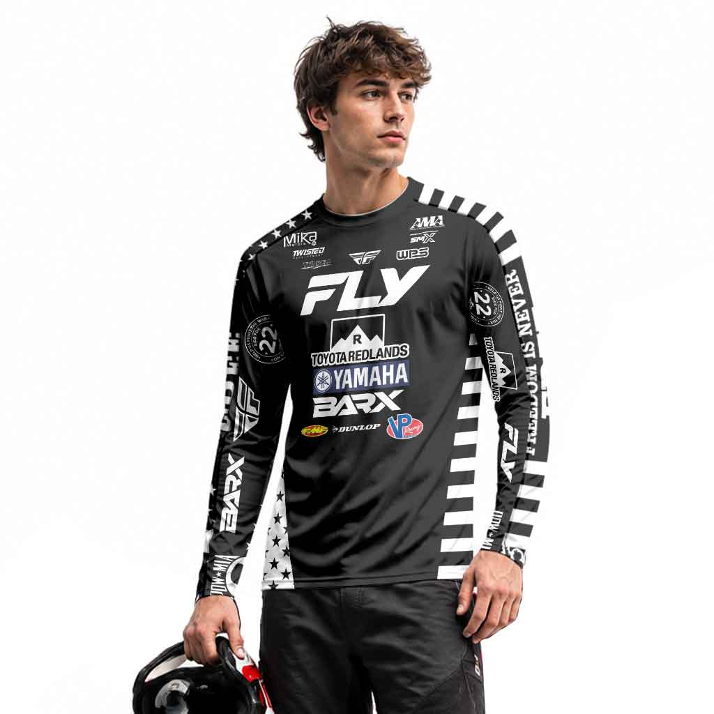 Brad West 334 Fly Black White Long Sleeve Motocross Jersey