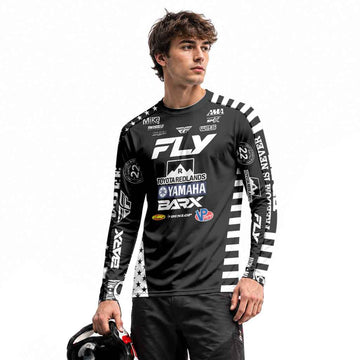 Brad West 334 Fly Black White Long Sleeve Motocross Jersey