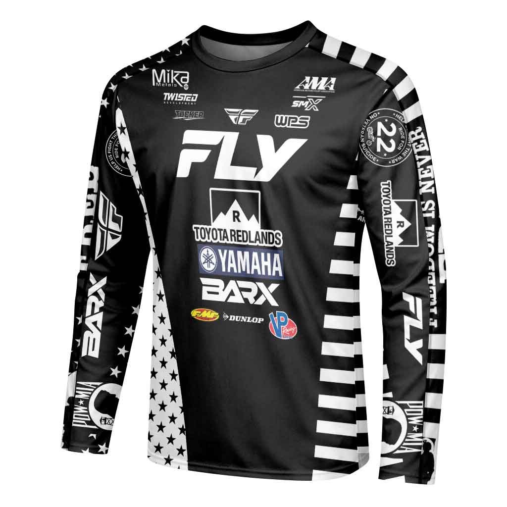 Brad West 334 Fly Black White Long Sleeve Motocross Jersey