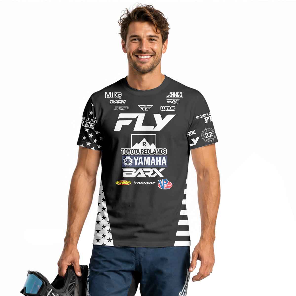 Brad West 334 Fly Black White Short Sleeve Motocross Jersey