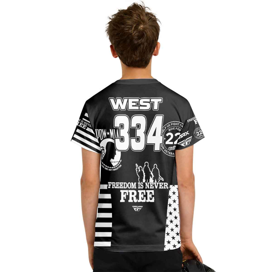 Brad West 334 Fly Black White Youth Short Sleeve Motocross Jersey