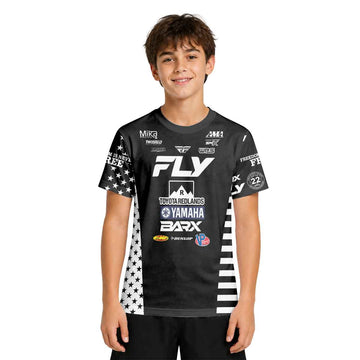 Brad West 334 Fly Black White Youth Short Sleeve Motocross Jersey