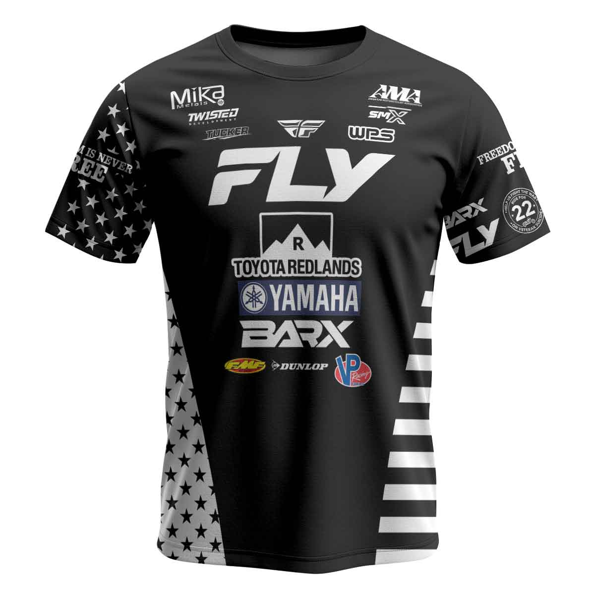 Brad West 334 Fly Black White Youth Short Sleeve Motocross Jersey