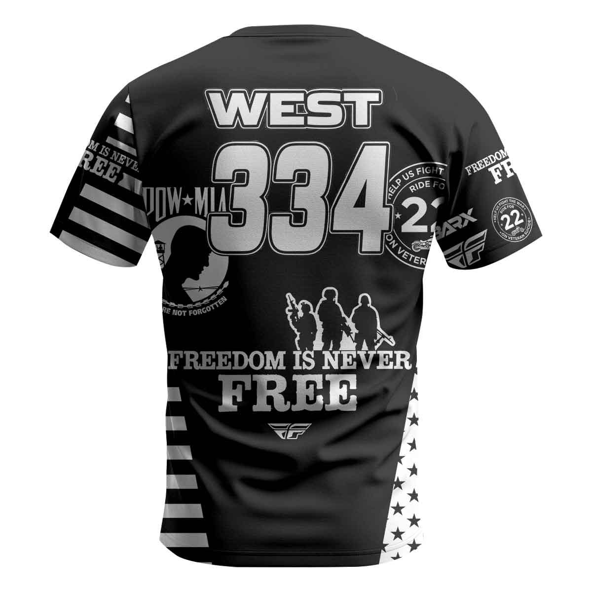 Brad West 334 Fly Black White Youth Short Sleeve Motocross Jersey