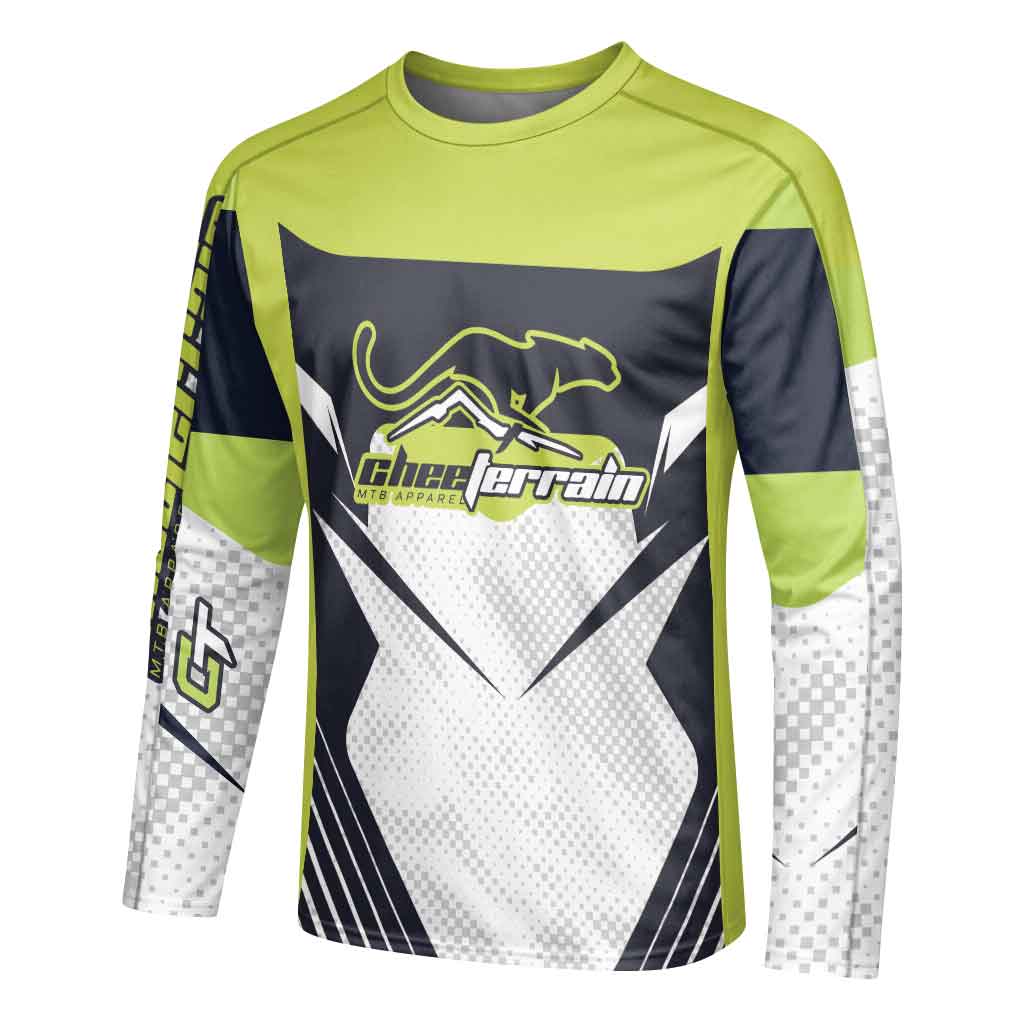 Cheeterrain Geometric Speed Long Sleeve Mountain Bike Jersey