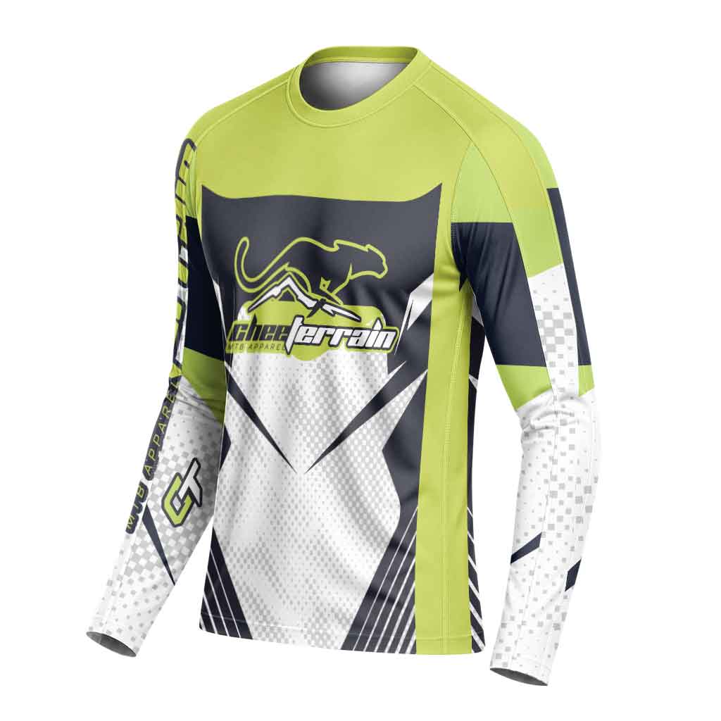 Cheeterrain Geometric Speed Long Sleeve Mountain Bike Jersey