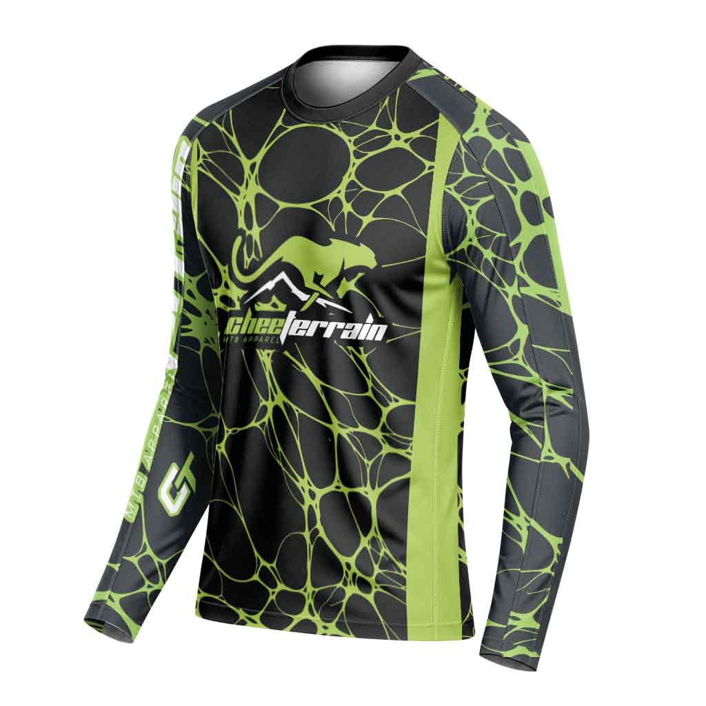 Cheeterrain Neon Web Long Sleeve Mountain Bike Jersey