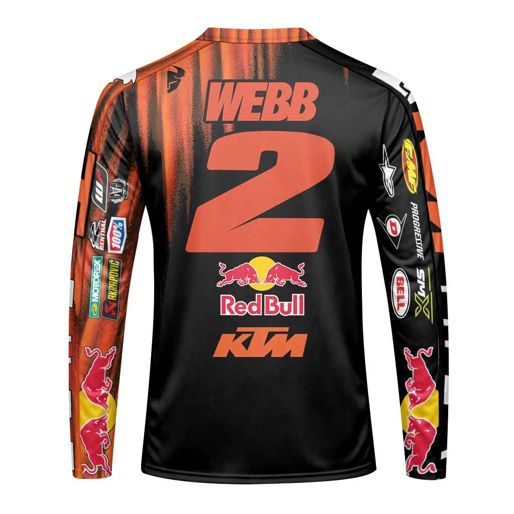 Cooper Webb 02 KTM Orange Black Long Sleeve Motocross Jersey