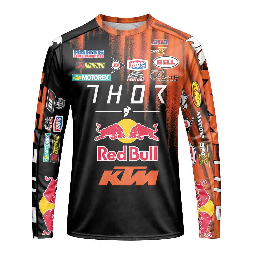 Cooper Webb 02 KTM Orange Black Long Sleeve Motocross Jersey