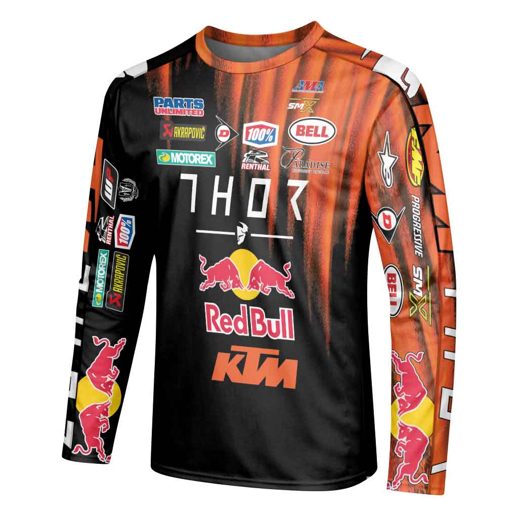Cooper Webb 02 KTM Orange Black Long Sleeve Motocross Jersey