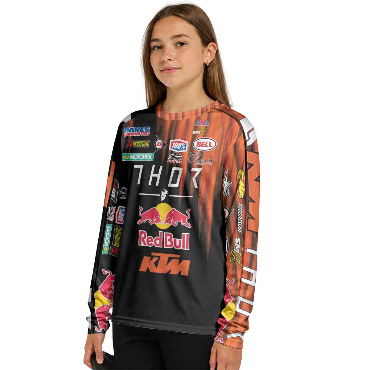 Cooper Webb 02 KTM Orange Black Youth Long Sleeve Motocross Jersey