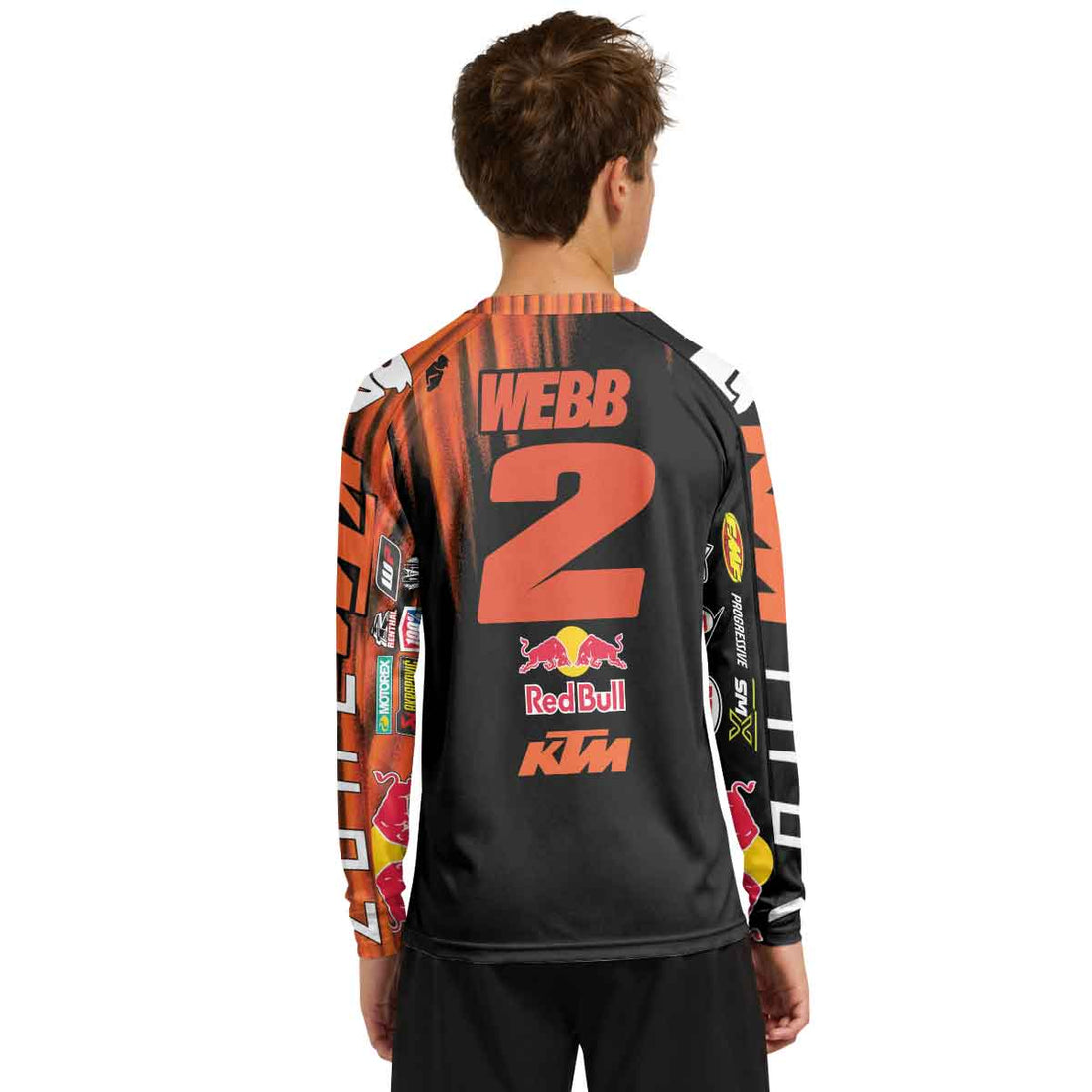 Cooper Webb 02 KTM Orange Black Youth Long Sleeve Motocross Jersey