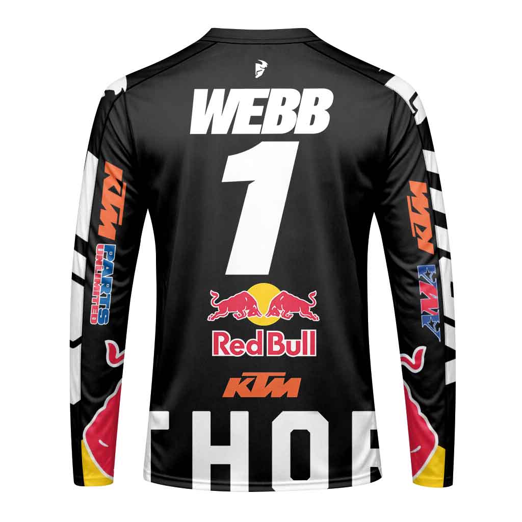 Cooper Webb 1 Thor Black White Long Sleeve Motocross Jersey