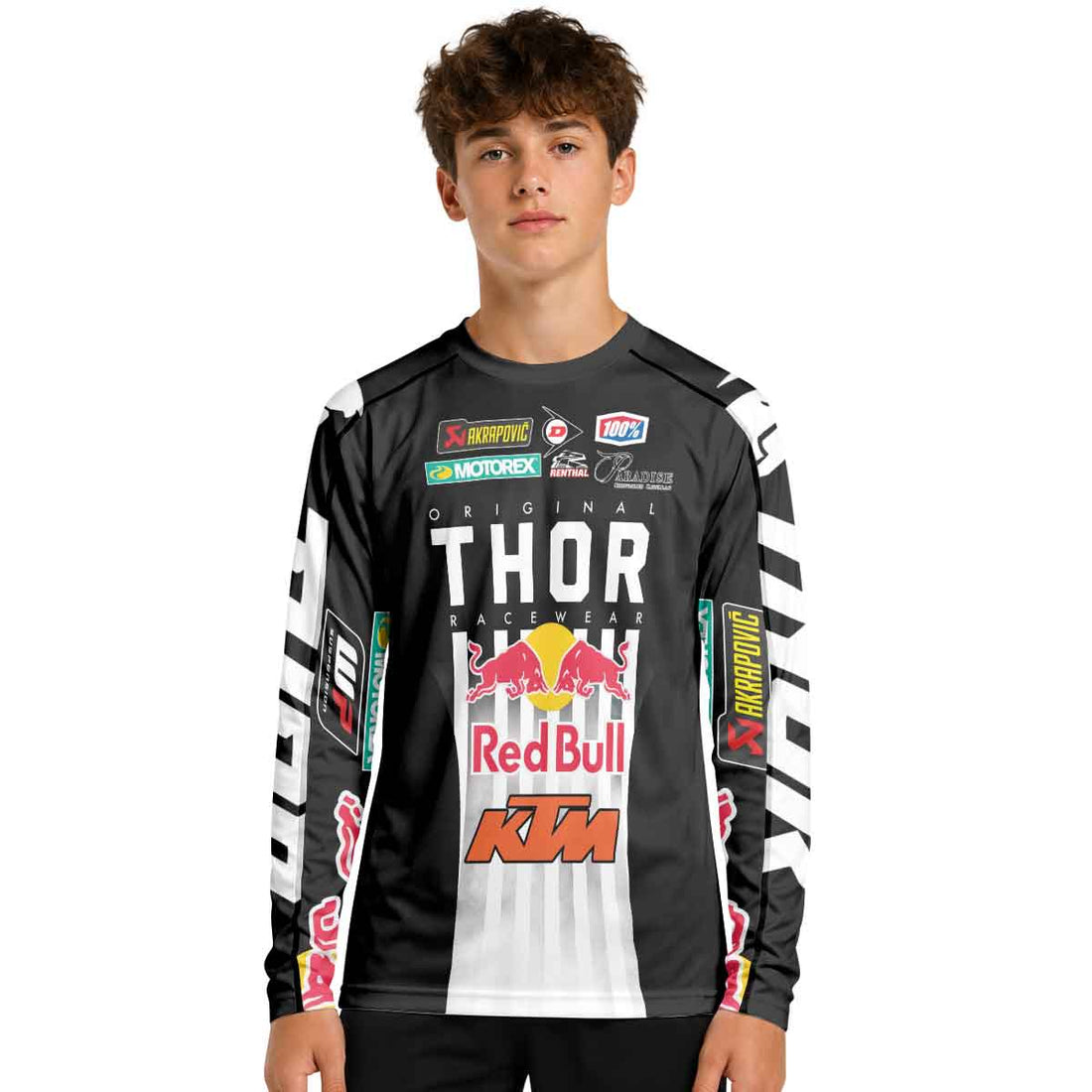 Cooper Webb 1 Thor Black White Youth Long Sleeve Motocross Jersey