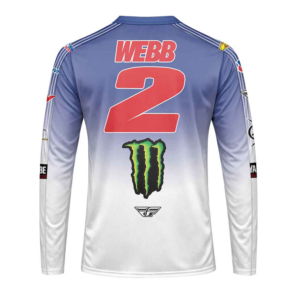 Cooper Webb 2 Fly Blue White Long Sleeve Motocross Jersey