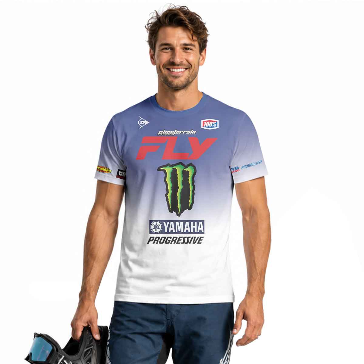 Cooper Webb 2 Fly Blue White Short Sleeve Motocross Jersey