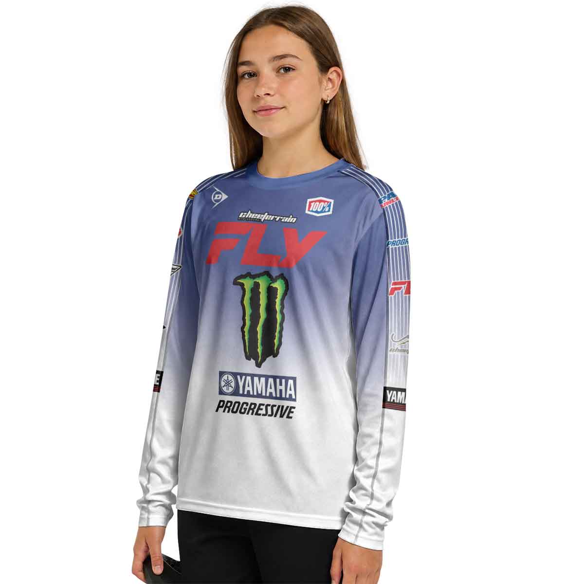 Cooper Webb 2 Fly Blue White Youth Long Sleeve Motocross Jersey