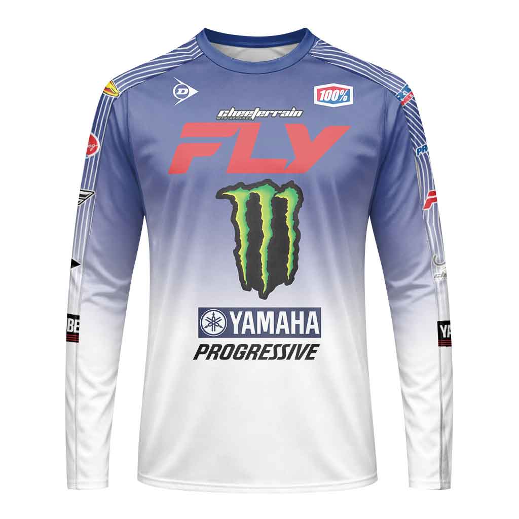 Cooper Webb 2 Fly Blue White Youth Long Sleeve Motocross Jersey