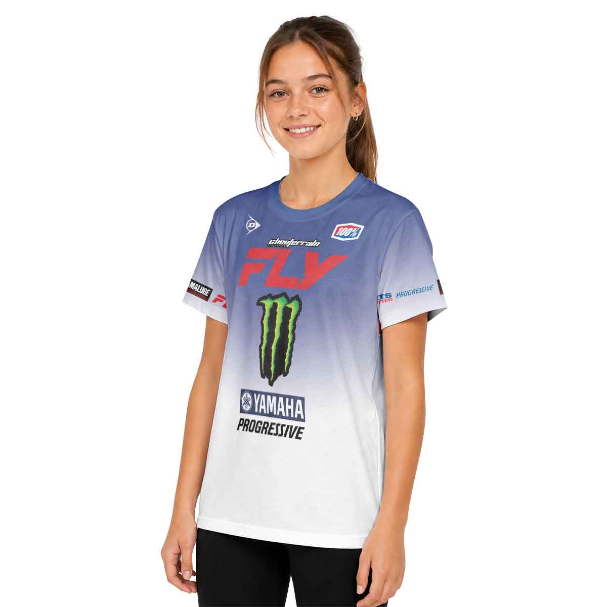 Cooper Webb 2 Fly Blue White Youth Short Sleeve Motocross Jersey