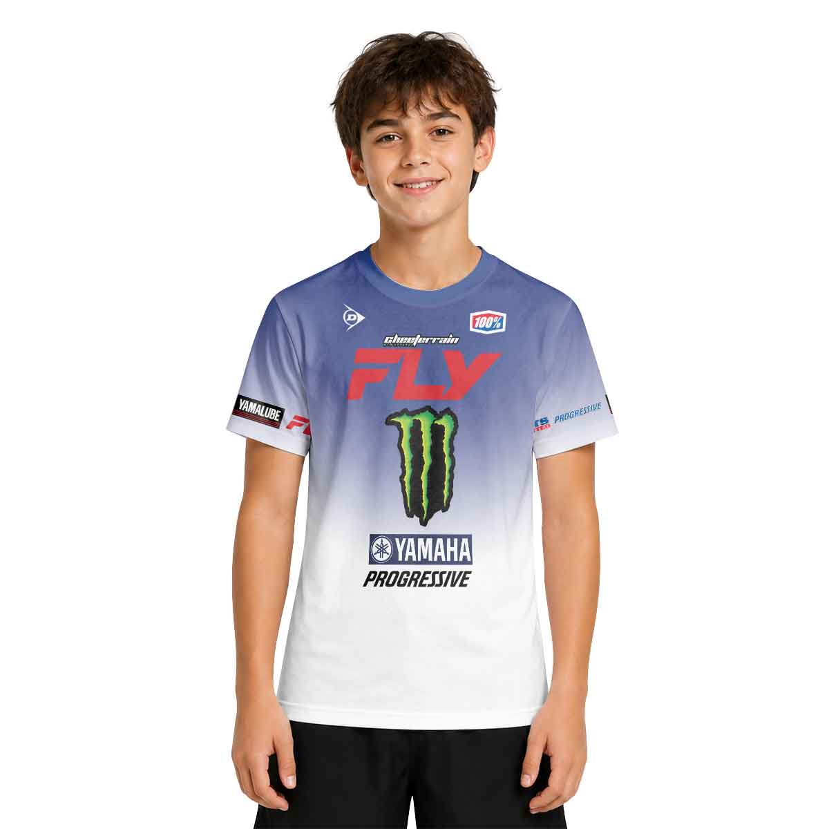 Cooper Webb 2 Fly Blue White Youth Short Sleeve Motocross Jersey