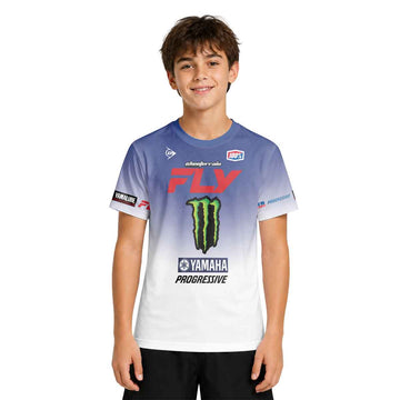 Cooper Webb 2 Fly Blue White Youth Short Sleeve Motocross Jersey